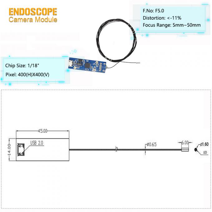 Mini Diameter 1.6mm Sensor OVM6946 USB Endoscopy Camera Module